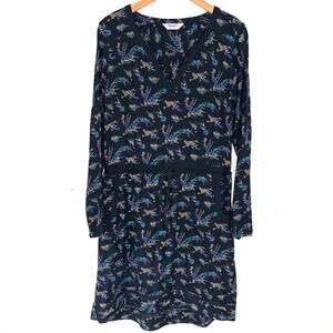 Mountain Khakis Women’s Black Floral Long Sleeve Harvest Dress Size Large